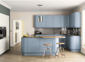 Lucente PTO Smoke Blue J-Pull kitchen door
