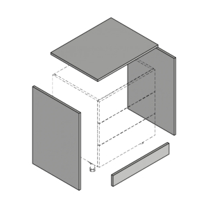 Cladding Pack for 600mm 3 Drawer Chest
