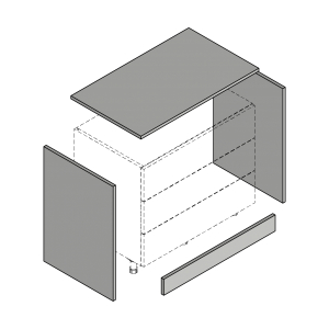 Cladding Pack for 800mm 3 Drawer Chest