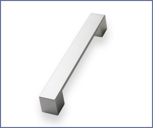 Flat Bar D Handle - Satin Chrome