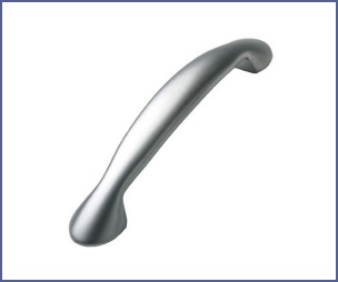Oval End D Handle - Satin Chrome
