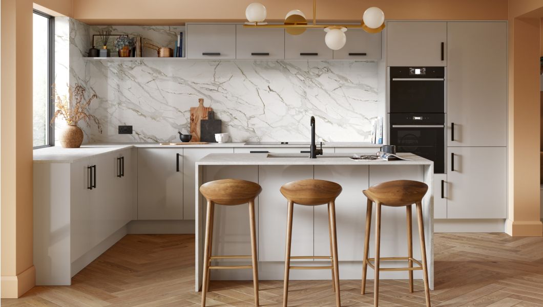 Zurfiz Super-Gloss Light Grey Kitchen