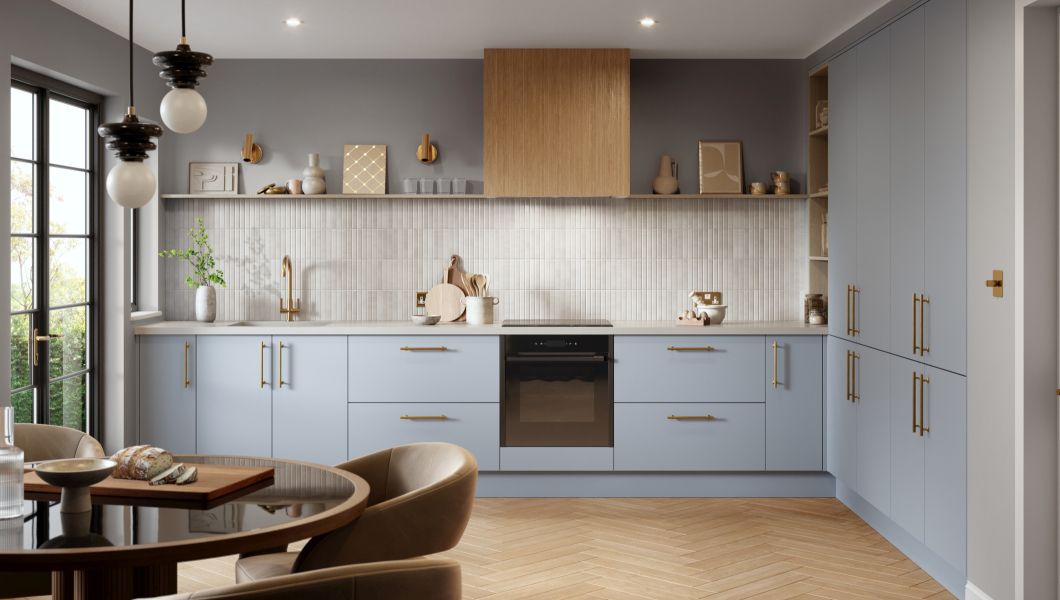 Zurfiz Super-Matt Denim Blue Kitchen