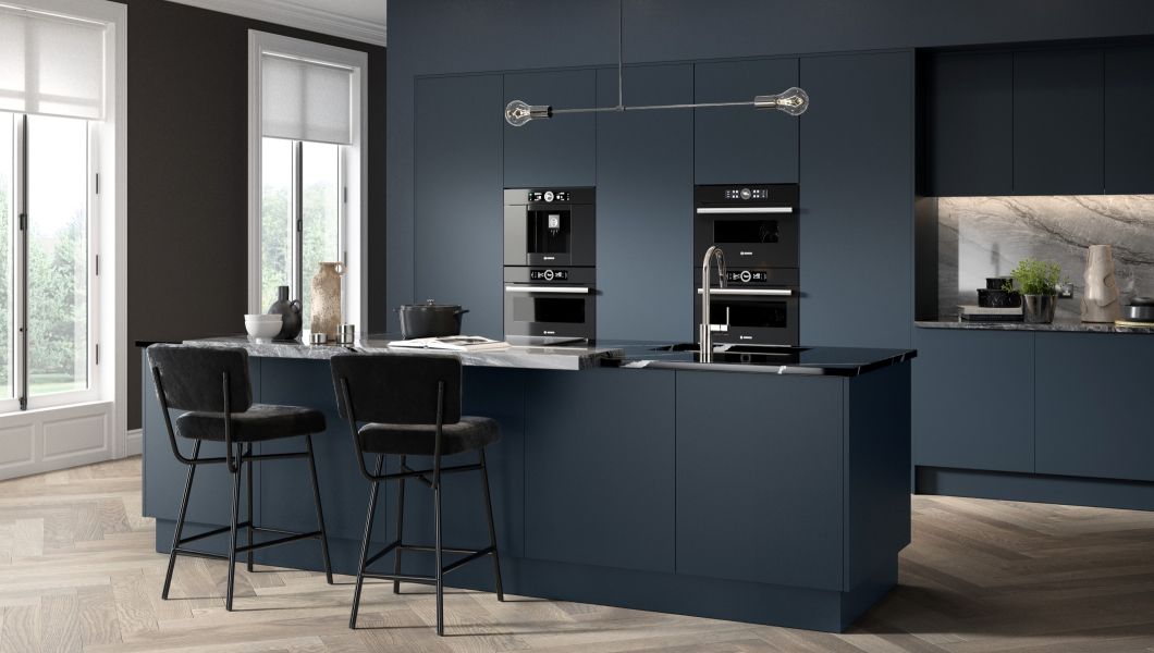 Zurfiz Super-Matt Indigo Blue Kitchen