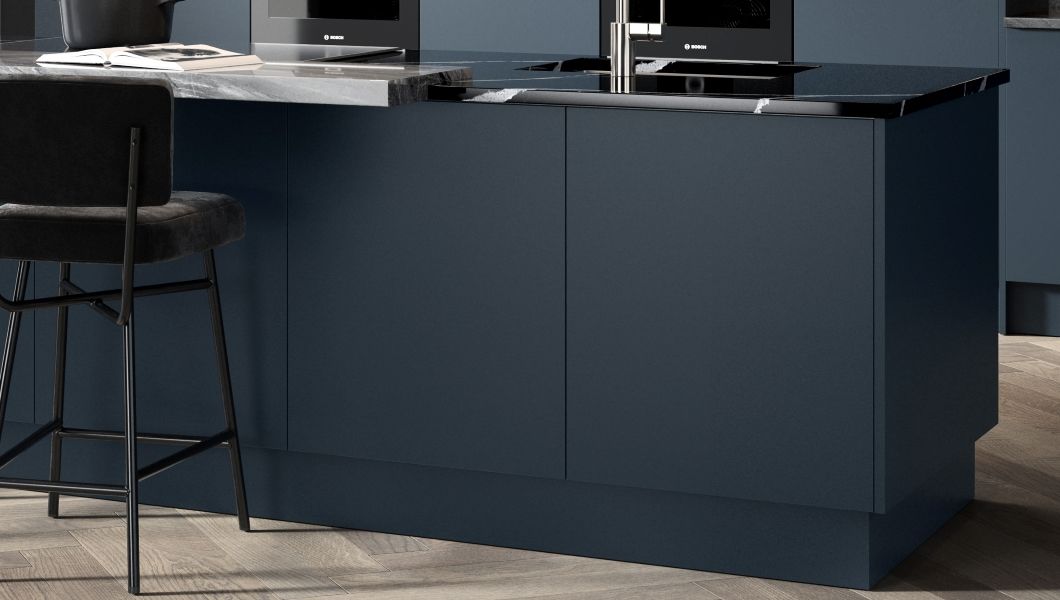 Zurfiz Super-Matt Indigo Blue Kitchen detail