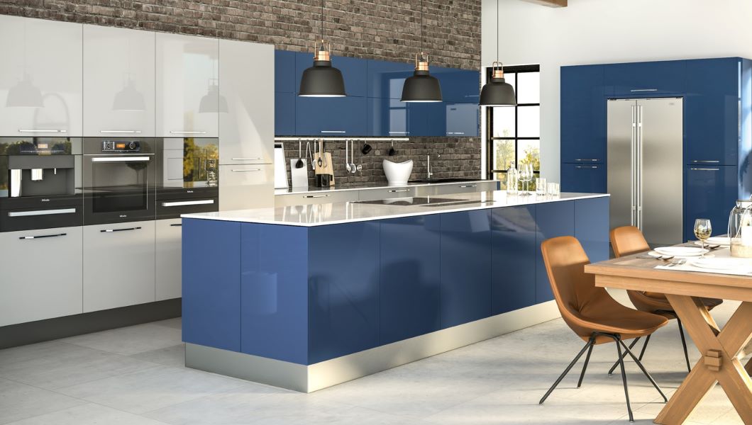 Zurfiz Ultra-Gloss Baltic Blue Kitchen