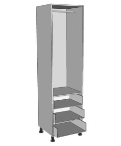 Single Wardrobe Single hanging Linen Press with 3 drawers