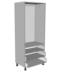 Double Wardrobe Single hanging Linen Press with 3 drawers
