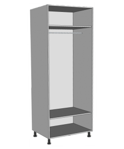 Double Wardrobe Single Hanging between top and bottom shelves