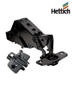 Sensy`s 165&deg; Soft Close Hinge & plate set, Obsidian Black