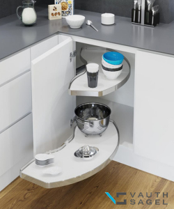 VS Cornerstone White Corner Pull Out Le-Mans - 1000mm (600 Door)