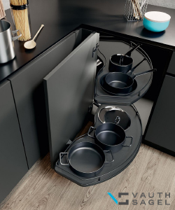 VS Cornerstone Lava Grey Corner Pull Out Le-Mans - 1000mm (600 Door)